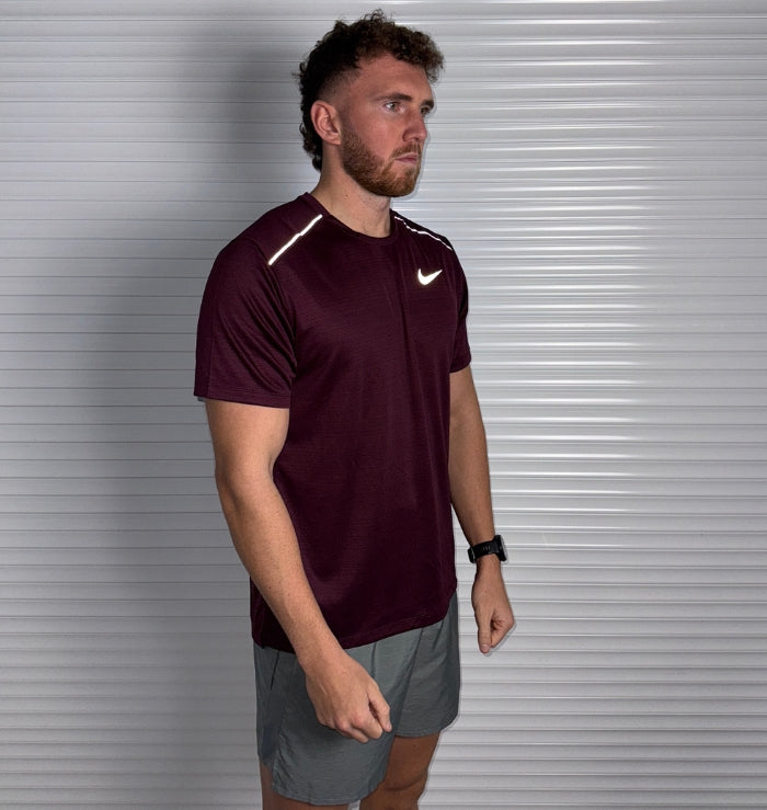 Nike Miler & Challenger Shorts Set 'Maroon/Grey'
