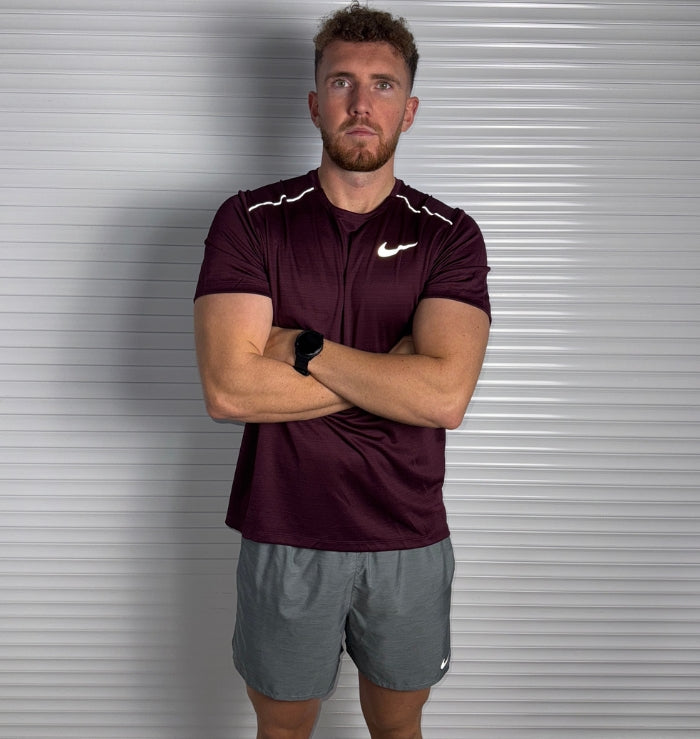 Nike Miler & Challenger Shorts Set 'Maroon/Grey'