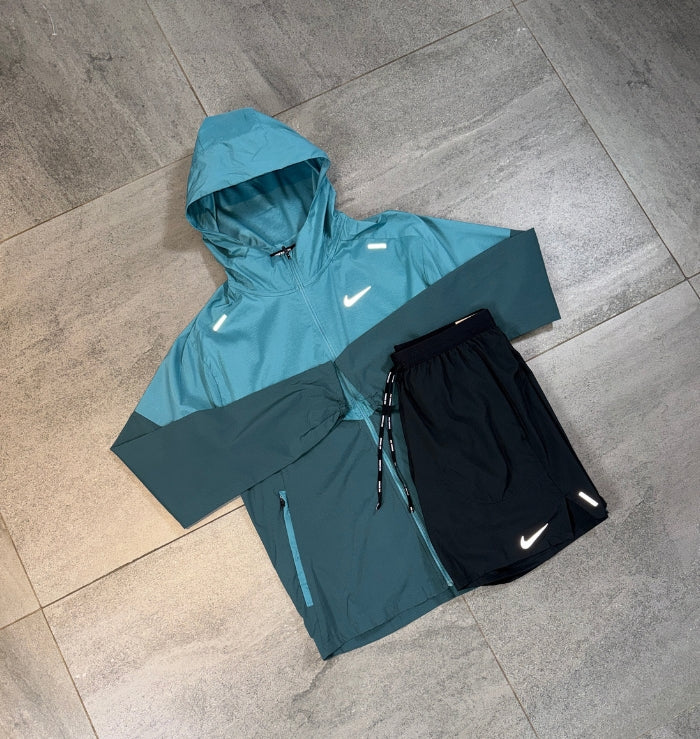 Nike Windrunner & Flex Shorts Set 'Teal/Black'