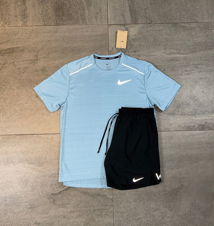 Nike Miler & Flex Shorts Set 'Worn Blue/Black'