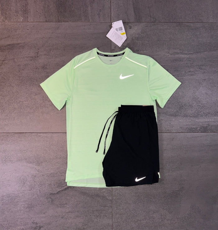 Nike Miler & Flex Shorts Set 'Vapour Green/Black'