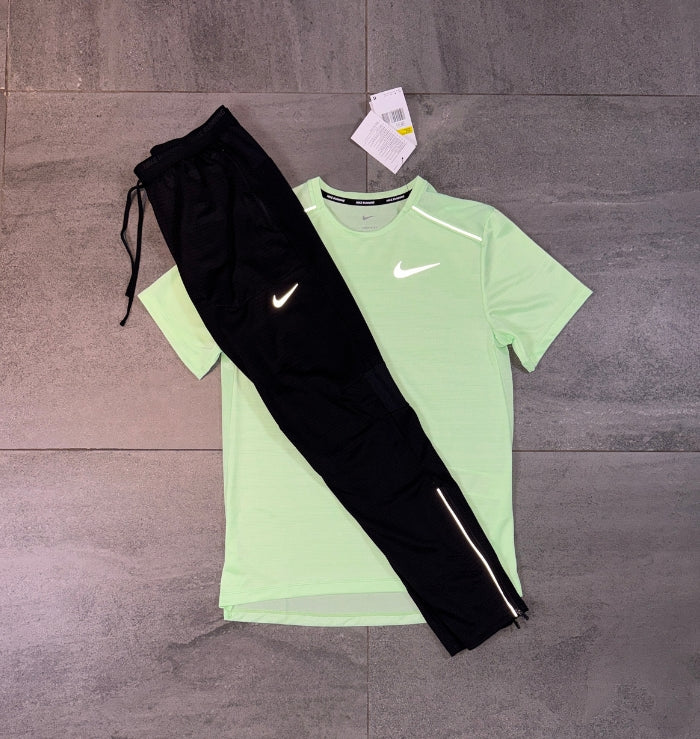 Nike Miler & Phenom Pants Set 'Vapour Green/Black'