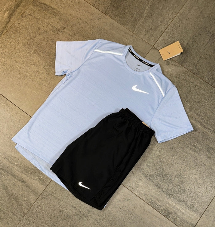 Nike Miler & Challenger Shorts Set 'Cobalt Bliss/Black'