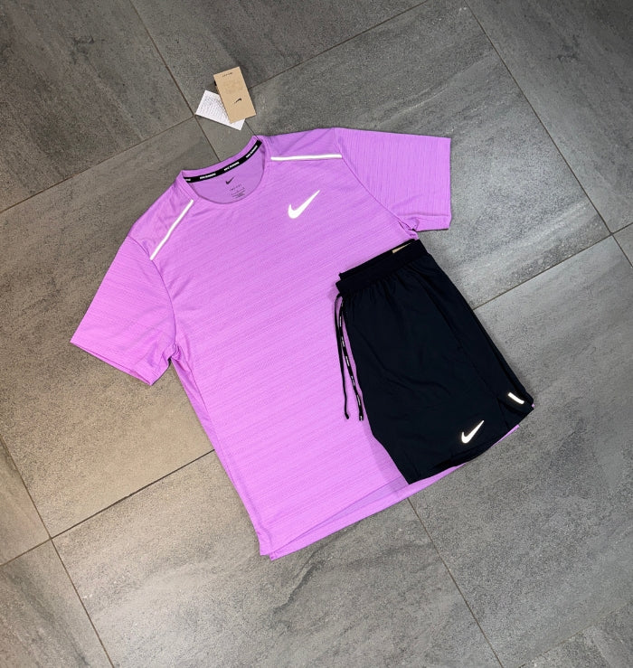 Nike Miler & Flex Shorts Set 'Rush Fuchsia/Black'