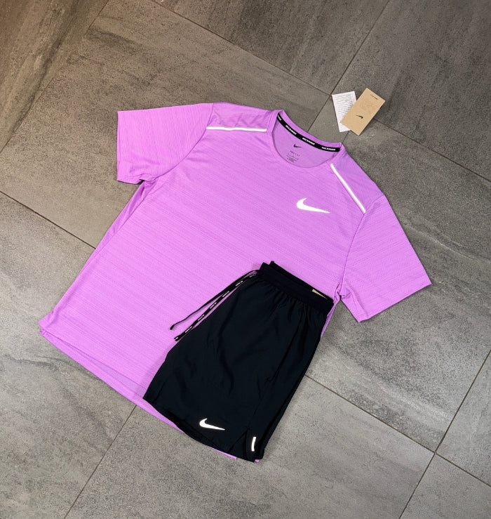 Nike Miler & Flex Shorts Set 'Rush Fuchsia/Black'
