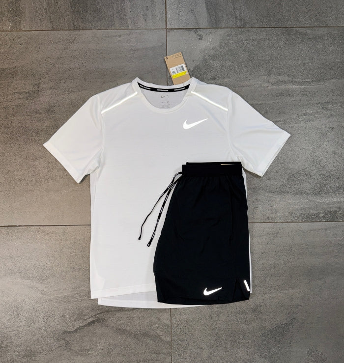 Nike Miler & Flex Shorts Set 'White/Black'