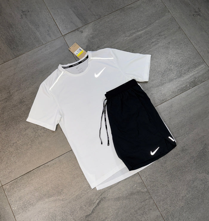Nike Miler & Flex Shorts Set 'White/Black'