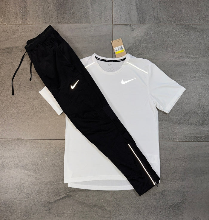 Nike Miler & Phenom Pants Set 'White/Black'