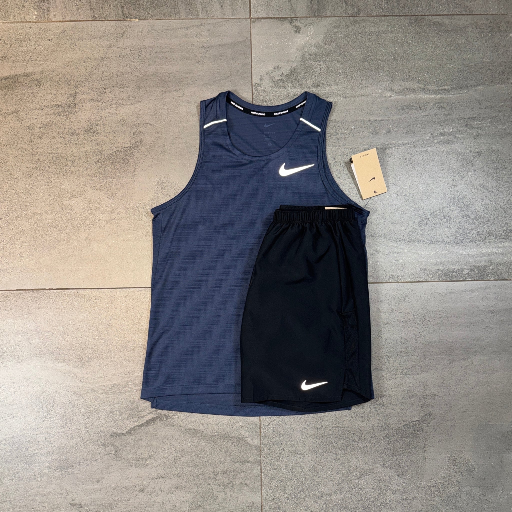 Nike Miler Vest & Challenger Shorts Set 'Midnight Navy/Black'