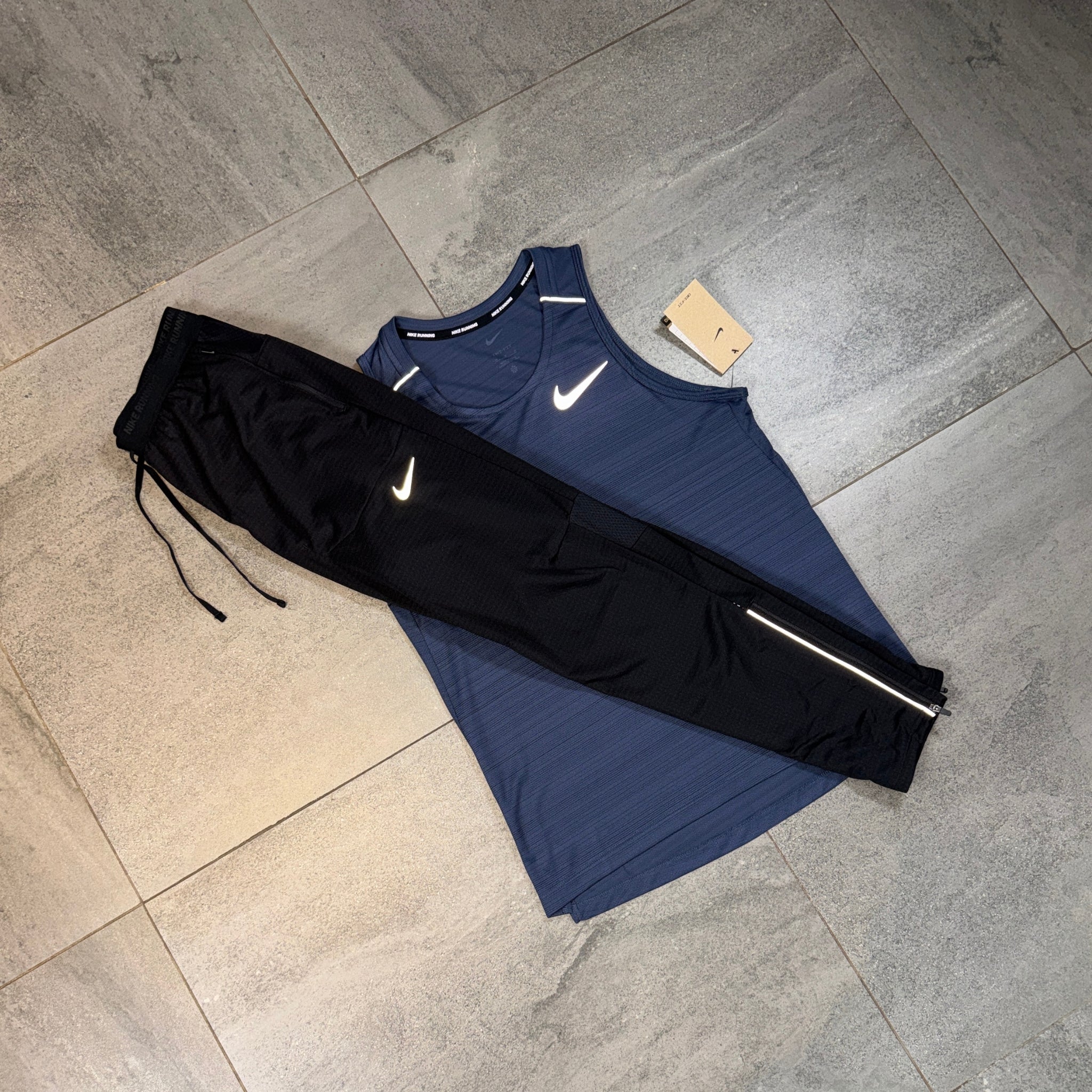 Nike Miler Vest & Phenom Pants Set 'Midnight Navy/Black'