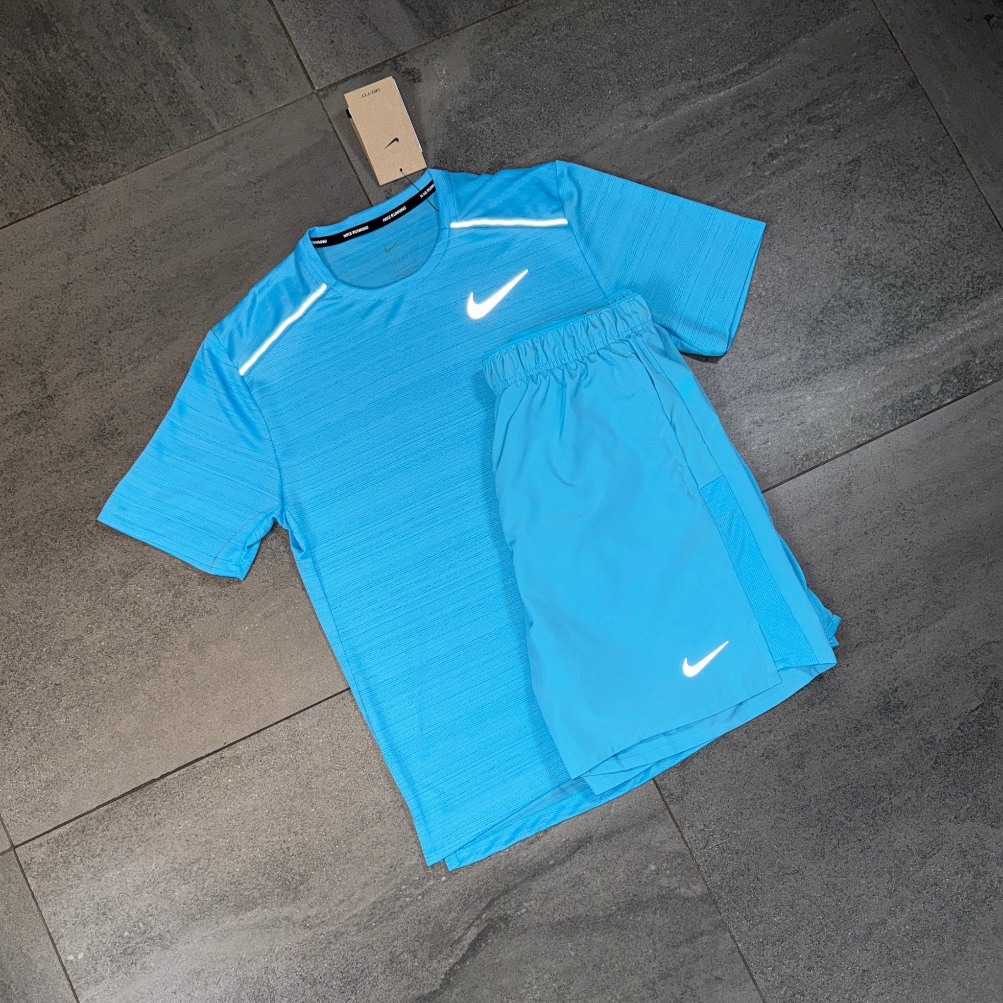 Nike Miler & Challenger Shorts Set 'Baltic Blue'