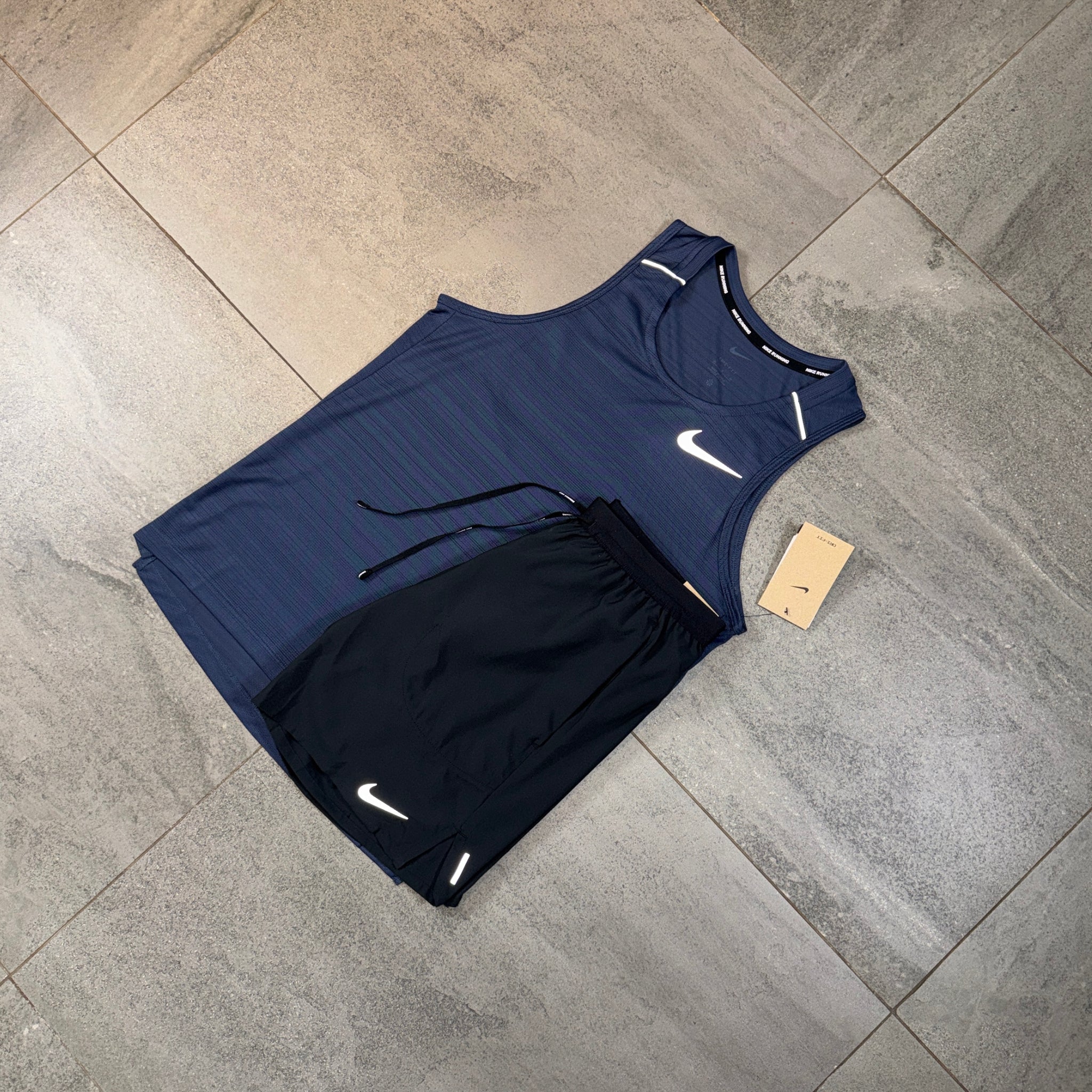 Nike Miler Vest & Flex Shorts Set 'Midnight Navy/Black'