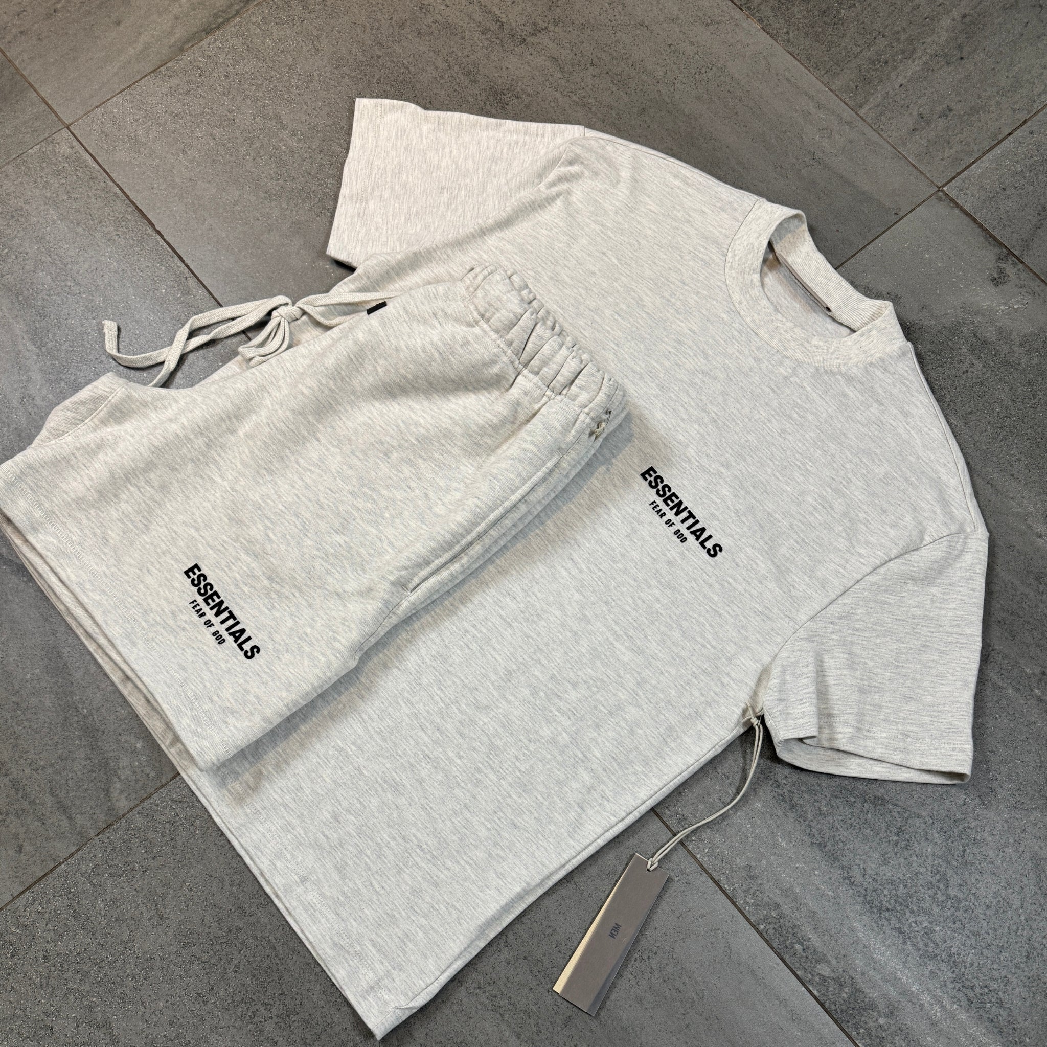 Fear of God Essentials 'Light Heather Oatmeal Shorts' (SS22)