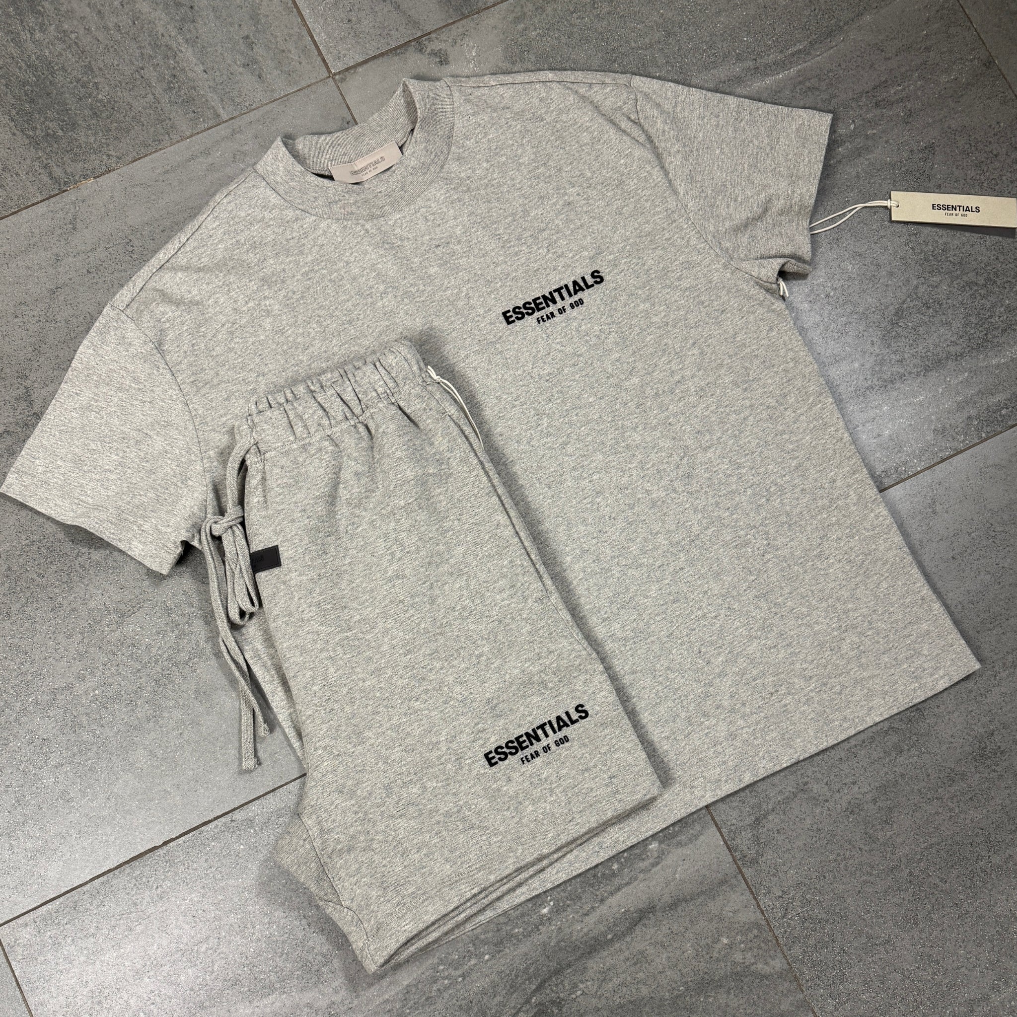 Fear of God Essentials Shorts 'Dark Heather Oatmeal' (SS22)