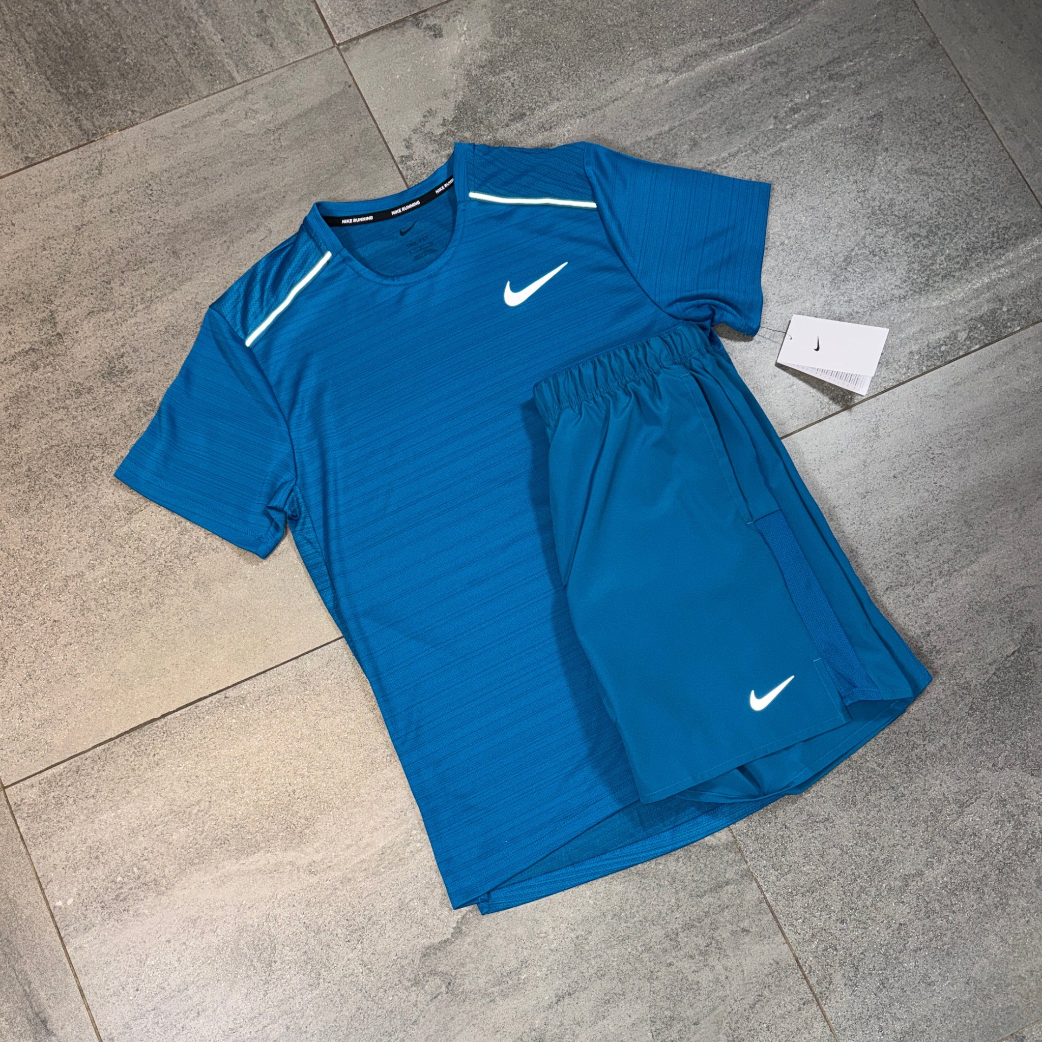 Nike Miler & Challenger Shorts Set 'Green Abyss'