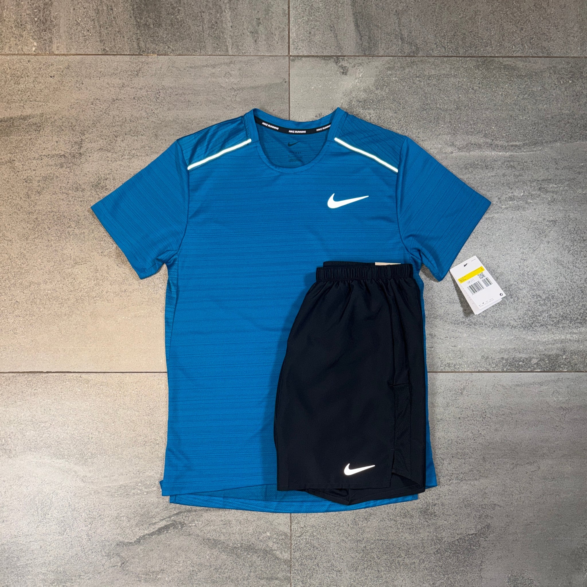 Nike Miler & Challenger Shorts Set 'Green Abyss/Black'