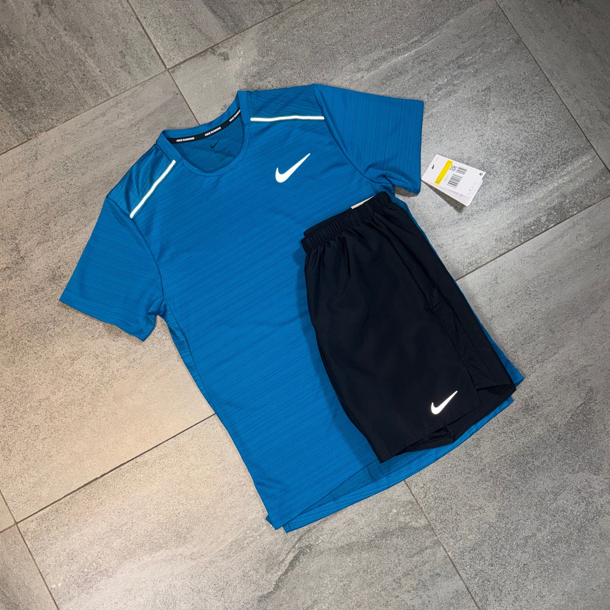 Nike Miler & Challenger Shorts Set 'Green Abyss/Black'
