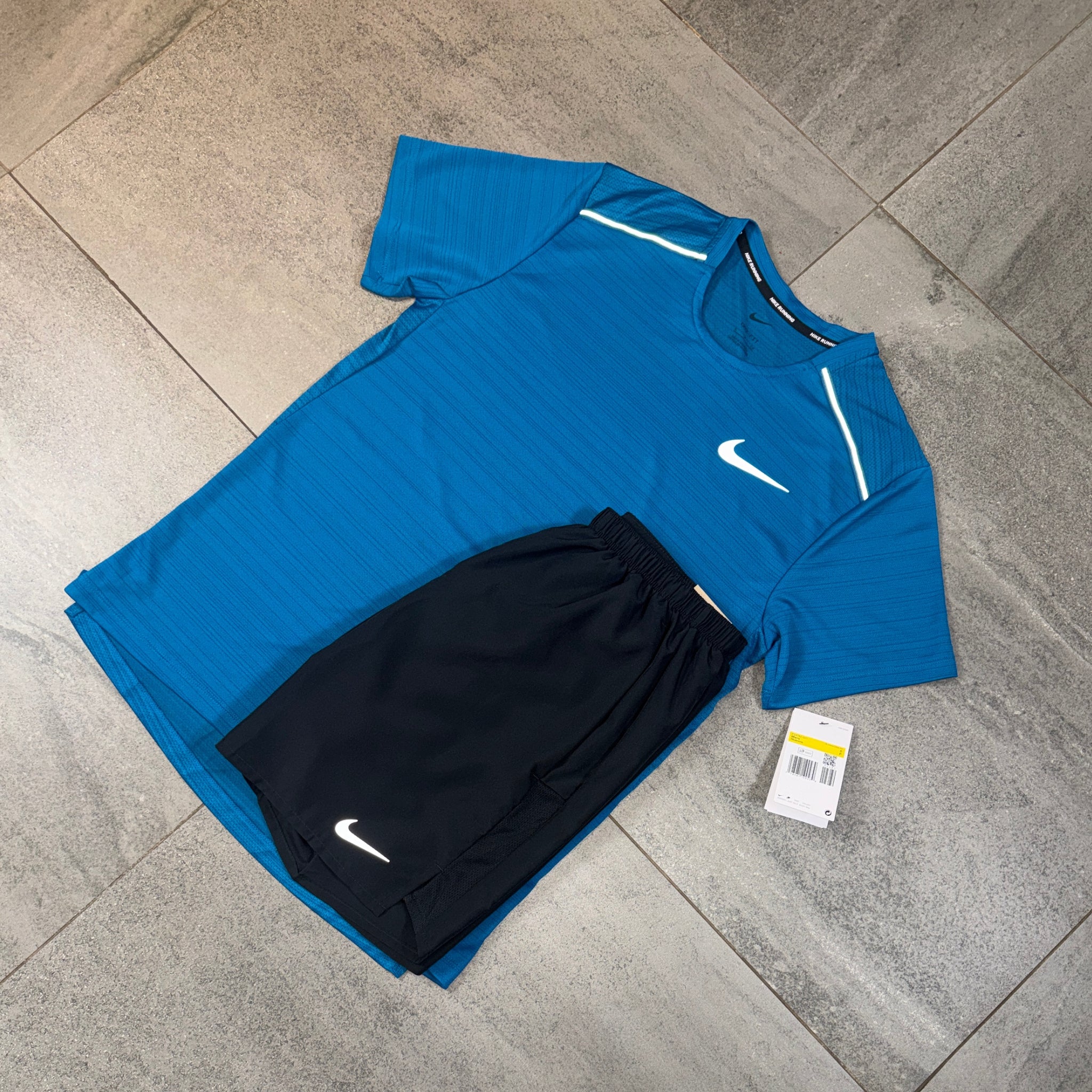 Nike Miler & Challenger Shorts Set 'Green Abyss/Black'