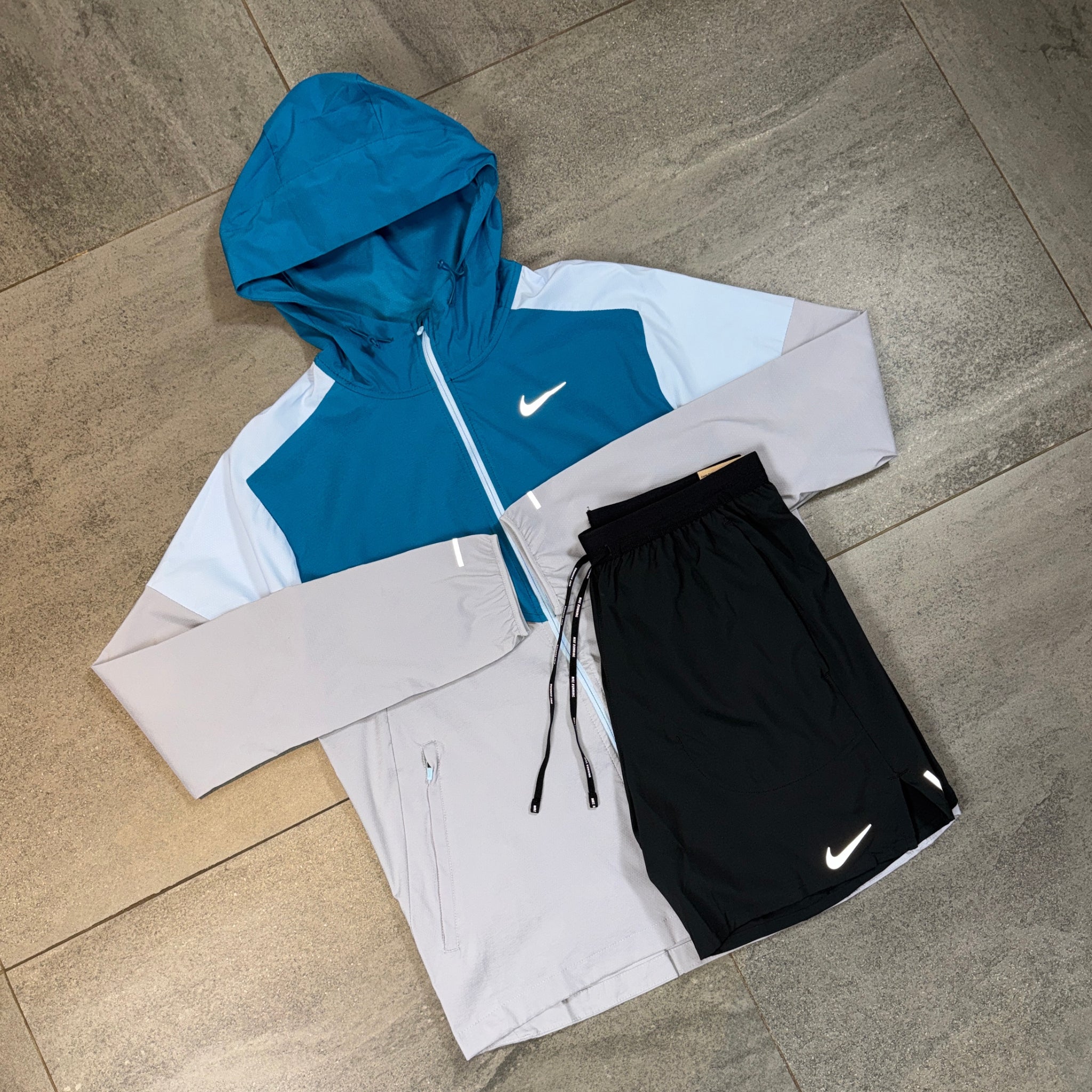 Nike Windrunner & Flex Shorts Set 'Green Abyss/Black'