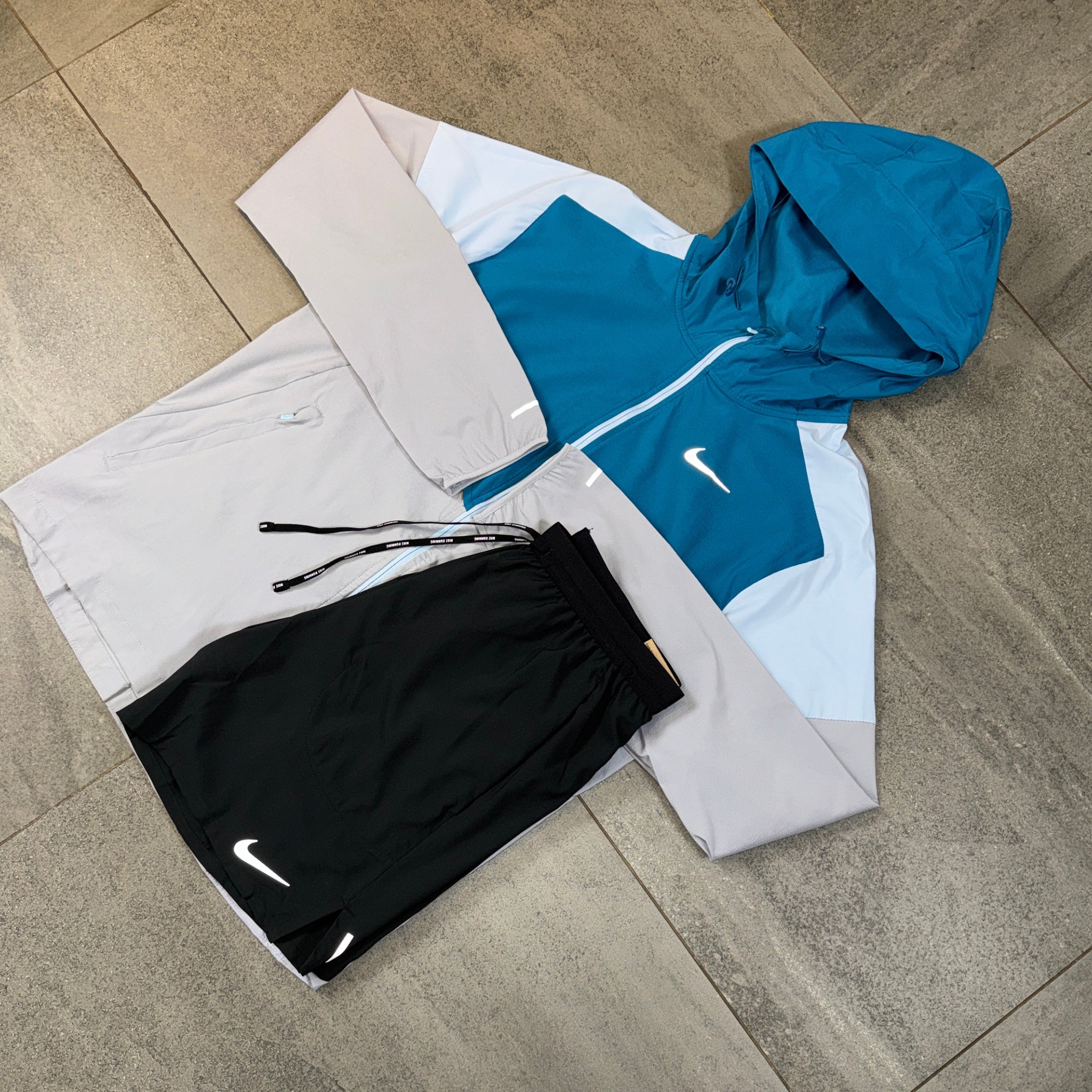 Nike Windrunner & Flex Shorts Set 'Green Abyss/Black'