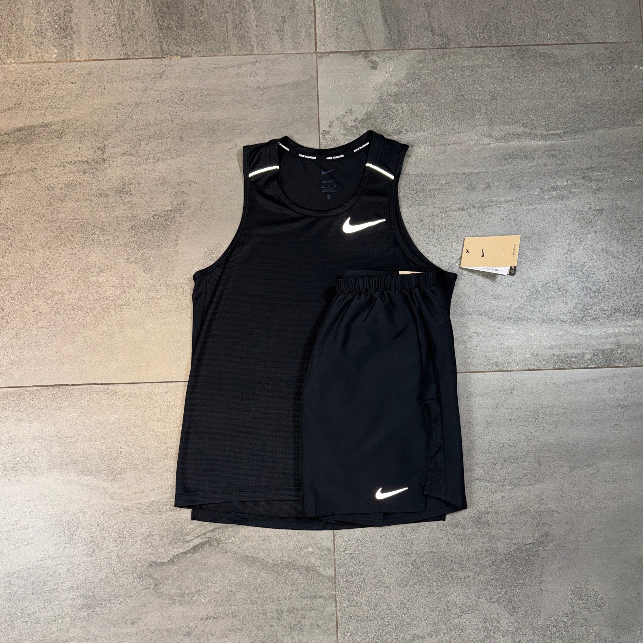 Nike Miler Vest & Challenger Shorts Set 'Black'