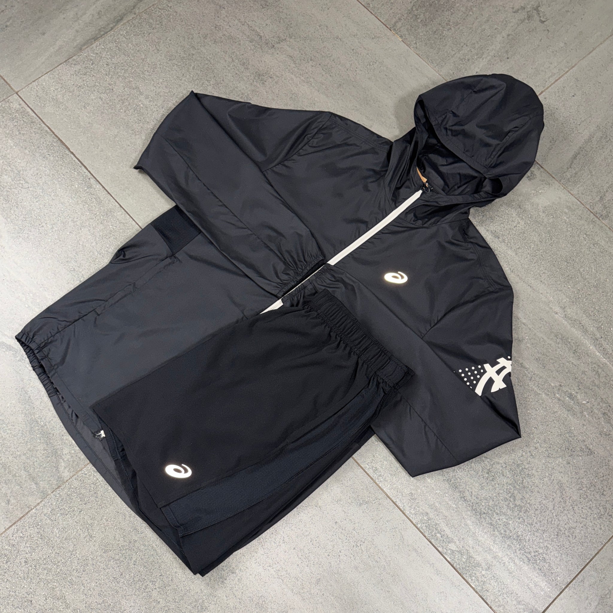 Asics Icon Jacket & Shorts Set 'Black'