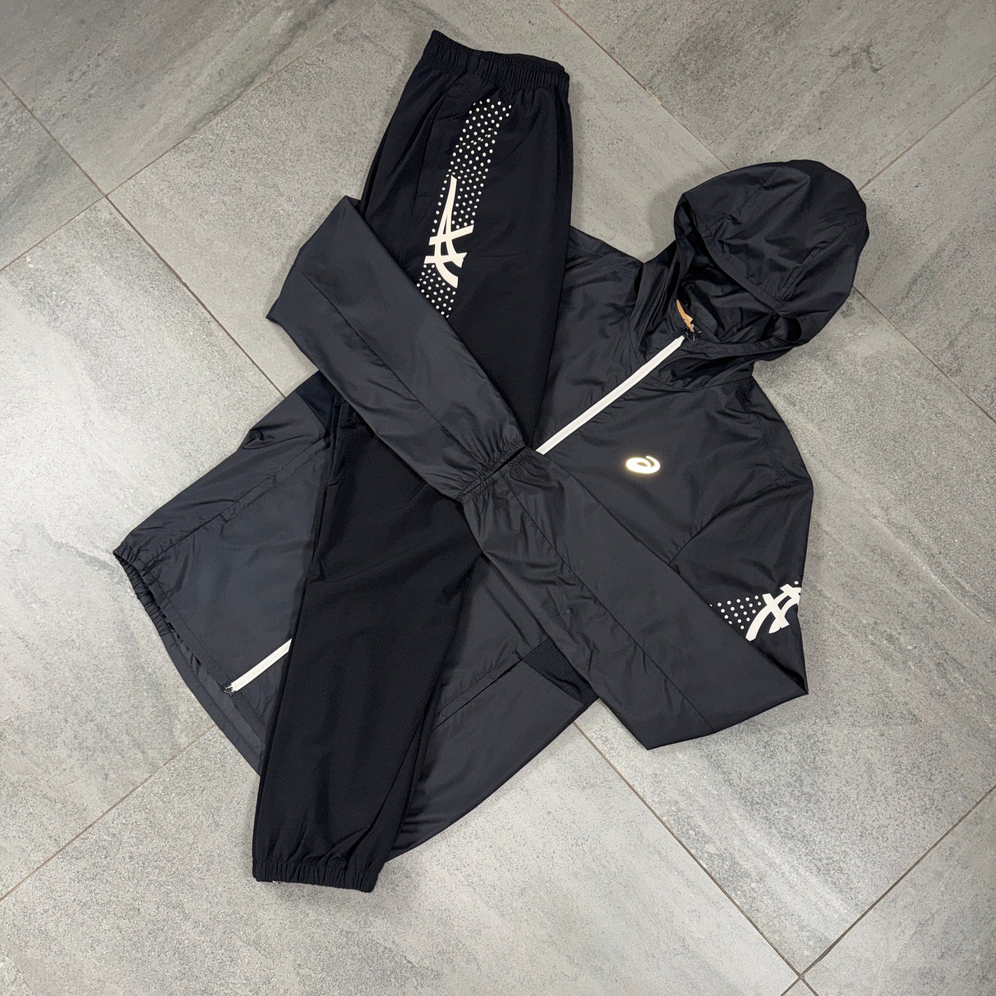 Asics Icon Jacket & Pants Set 'Black'