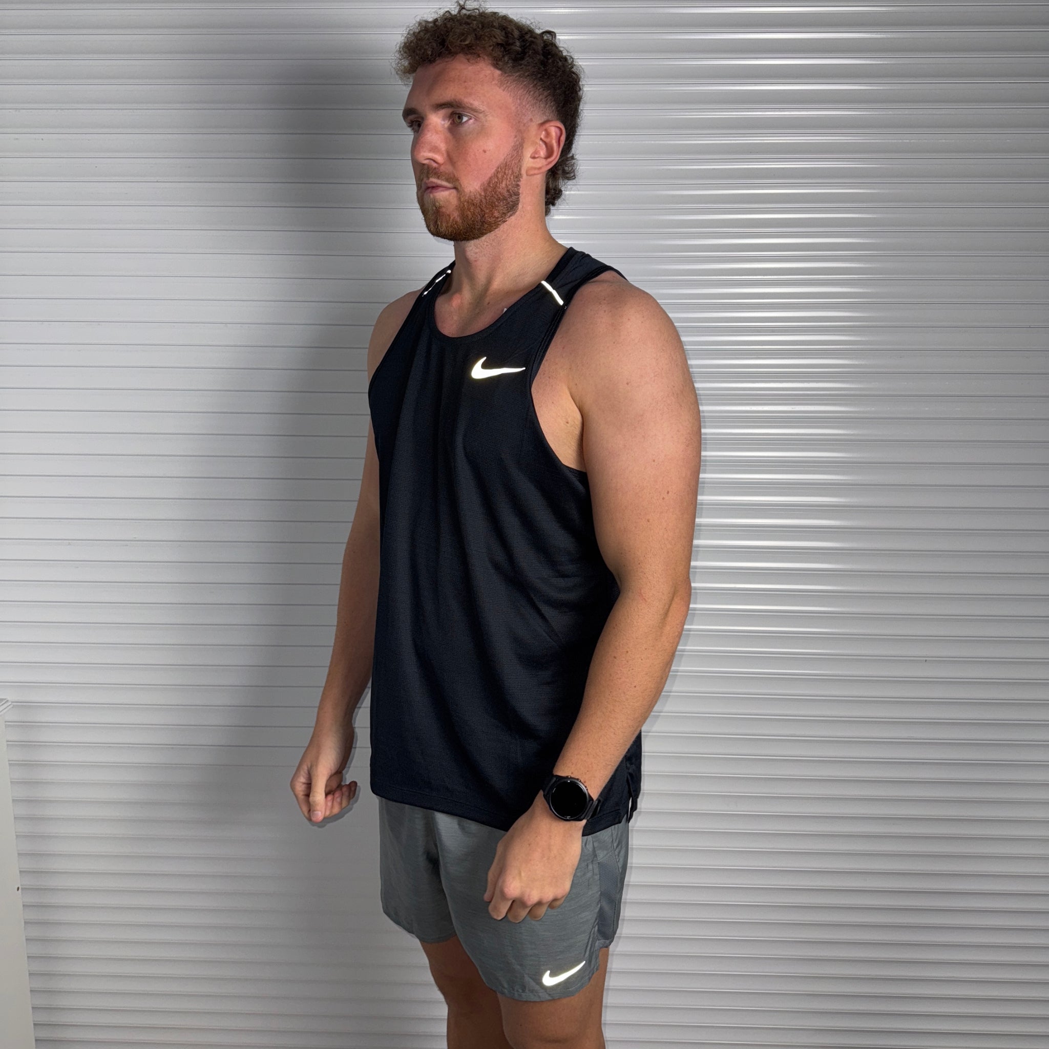 Nike Miler Vest & Challenger Shorts Set 'Black/Grey'