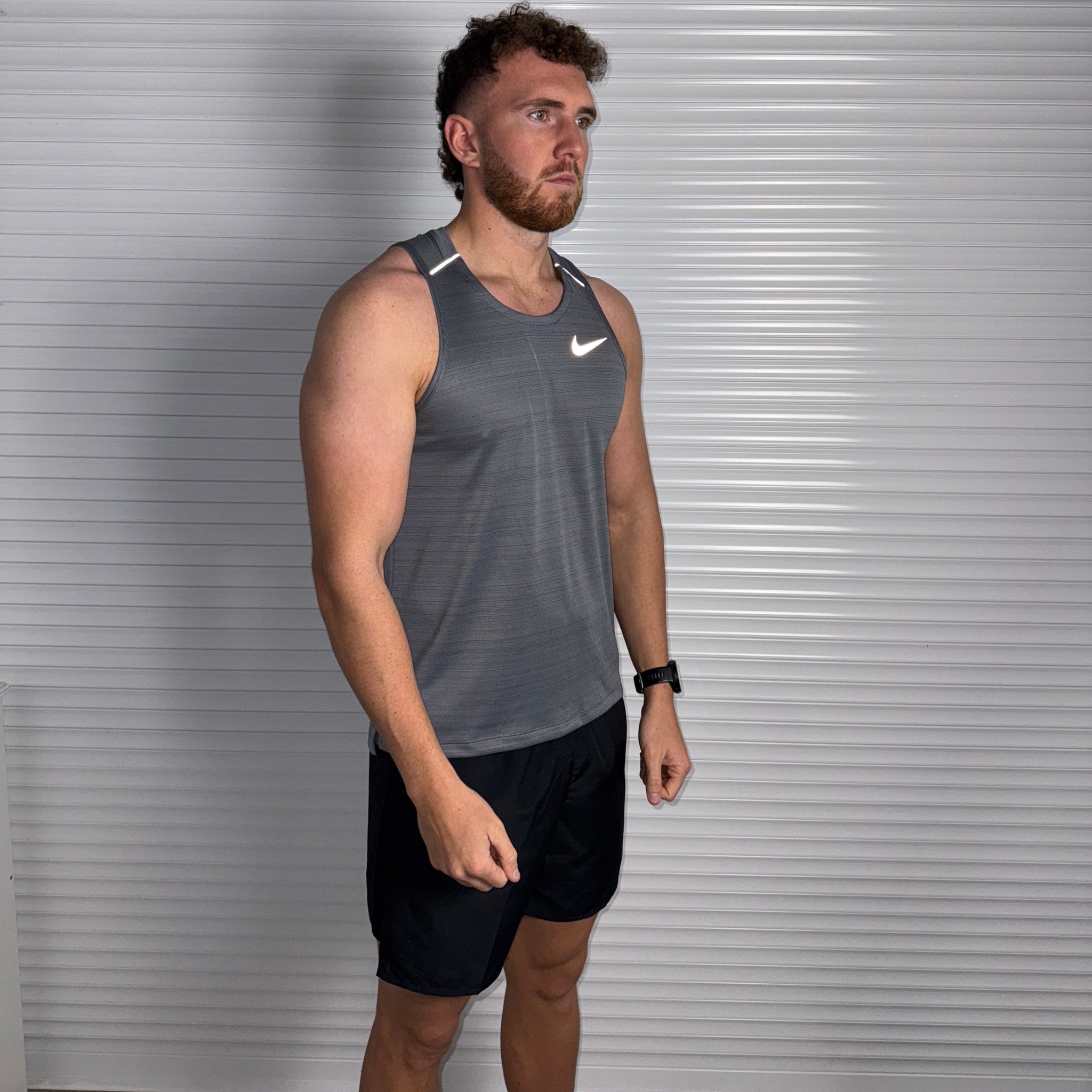 Nike Miler Vest & Challenger Shorts Set 'Grey/Black'