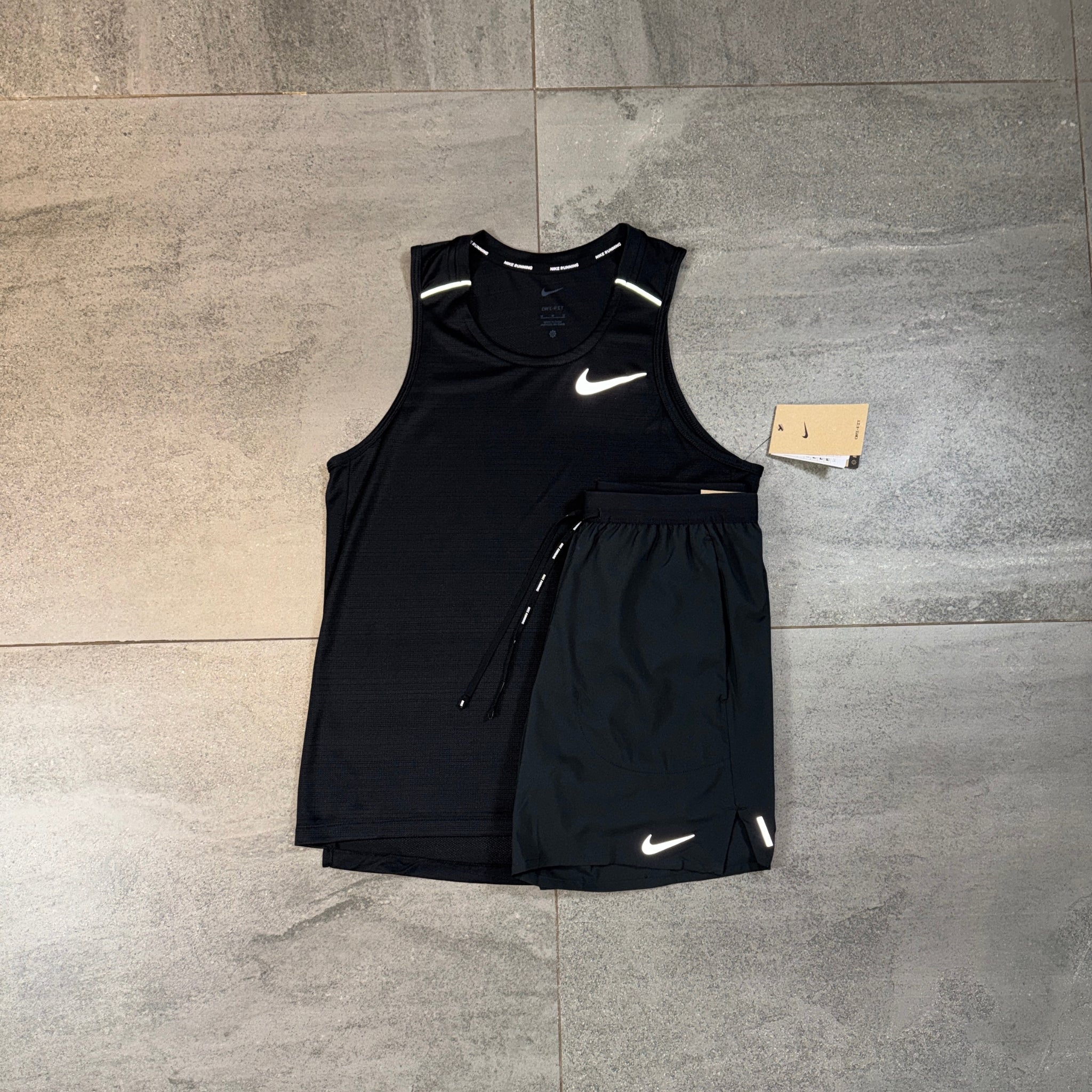 Nike Miler Vest & Flex Shorts Set 'Black'