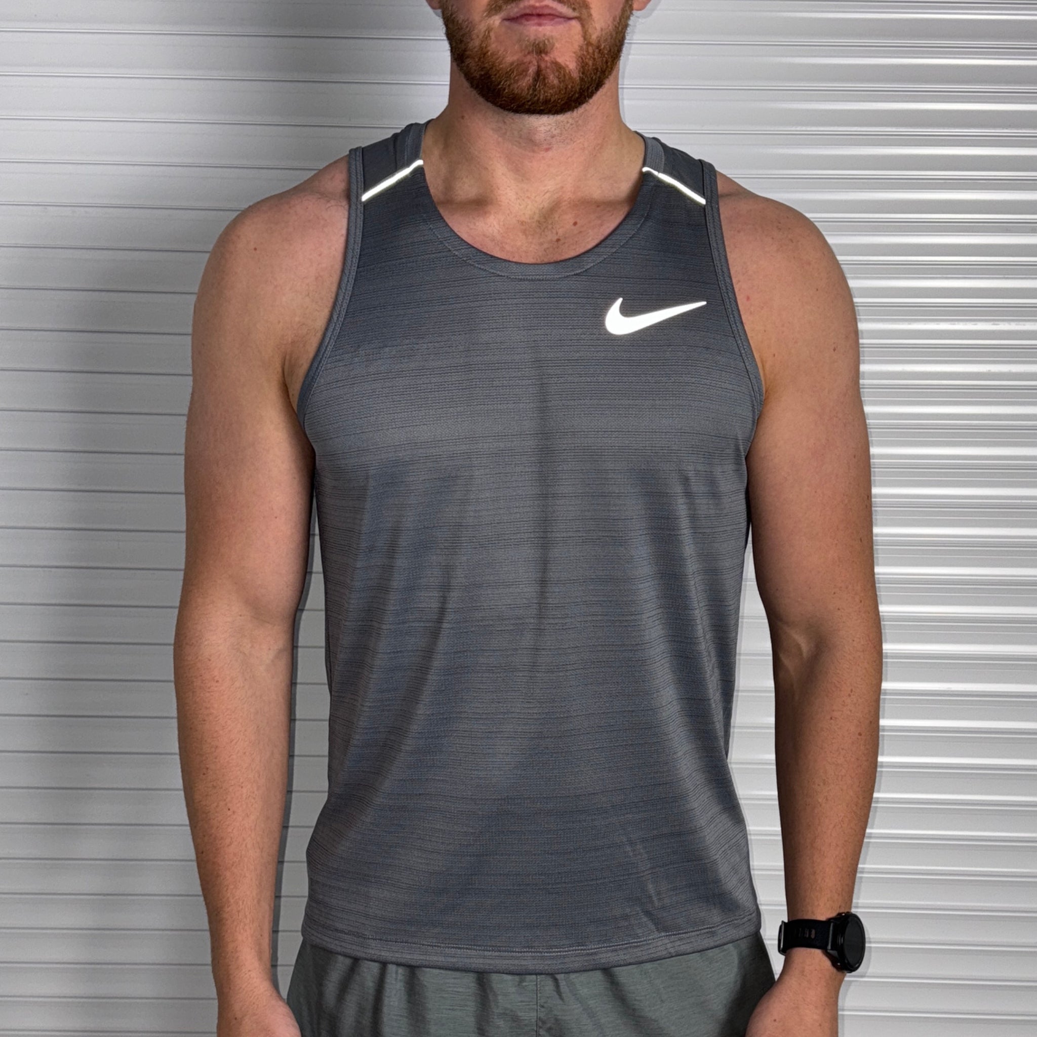 Nike Miler Vest & Phenom Pants Set 'Grey/Black'