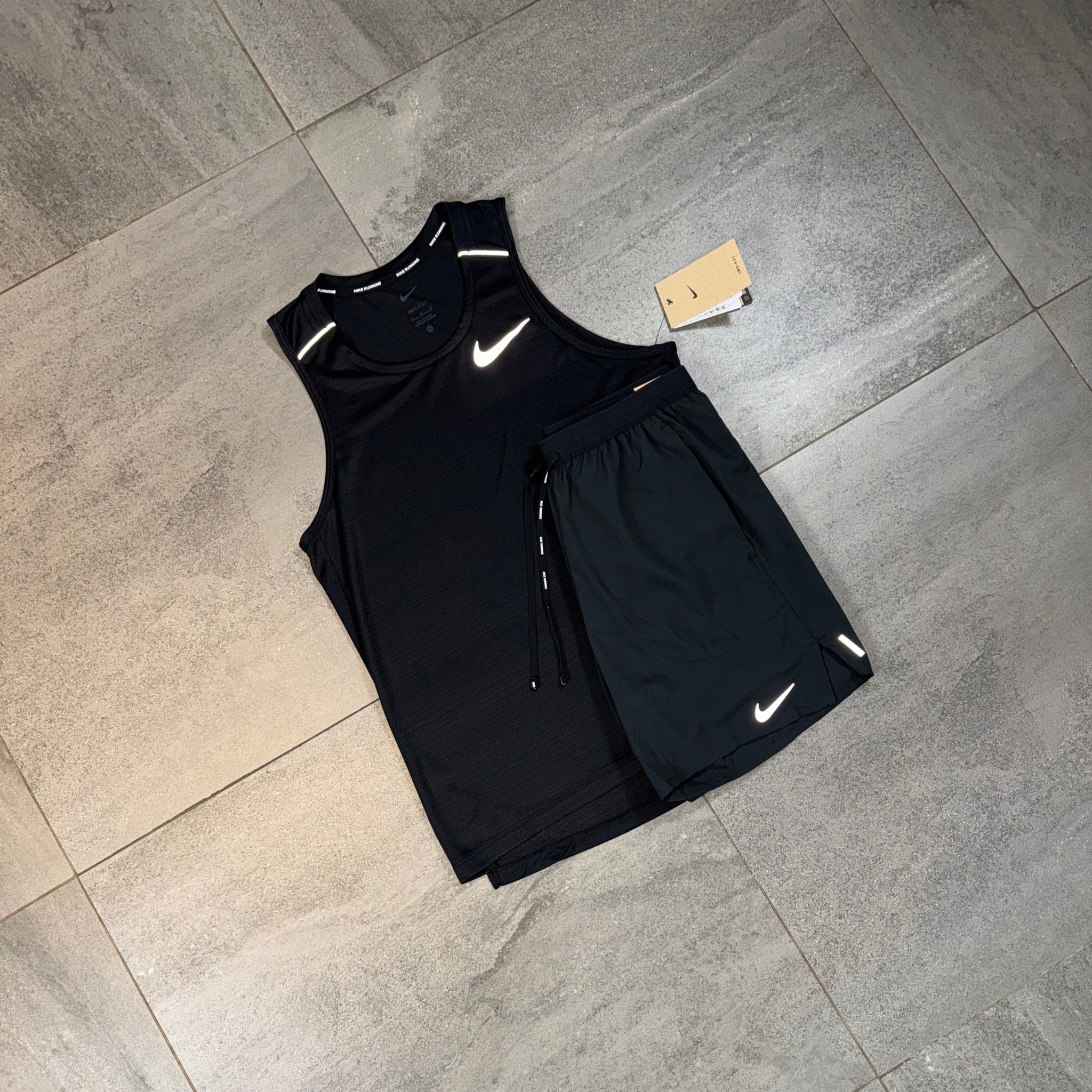 Nike Miler Vest & Flex Shorts Set 'Black'