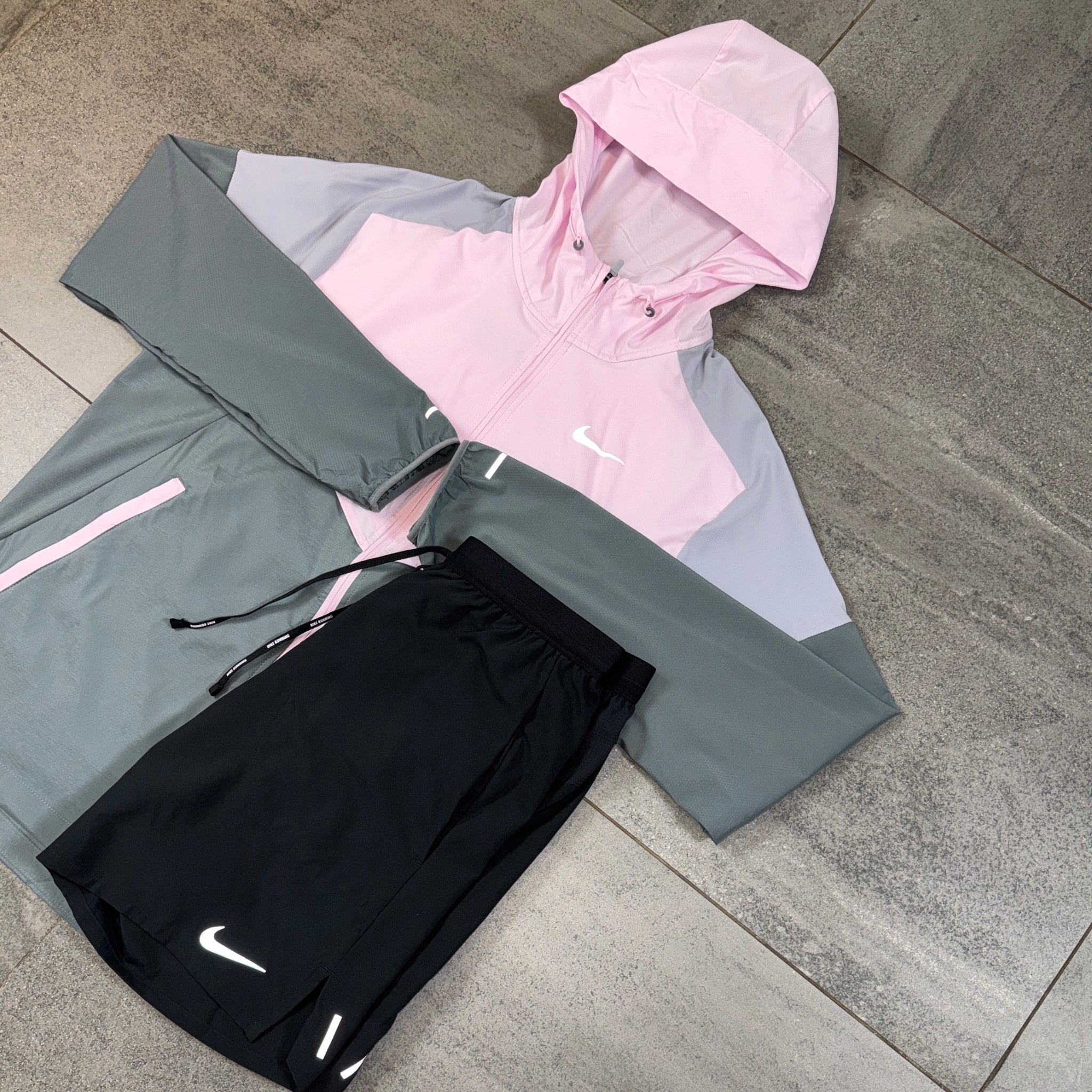 Nike Windrunner & Flex Shorts Set 'Pink Foam/Black'