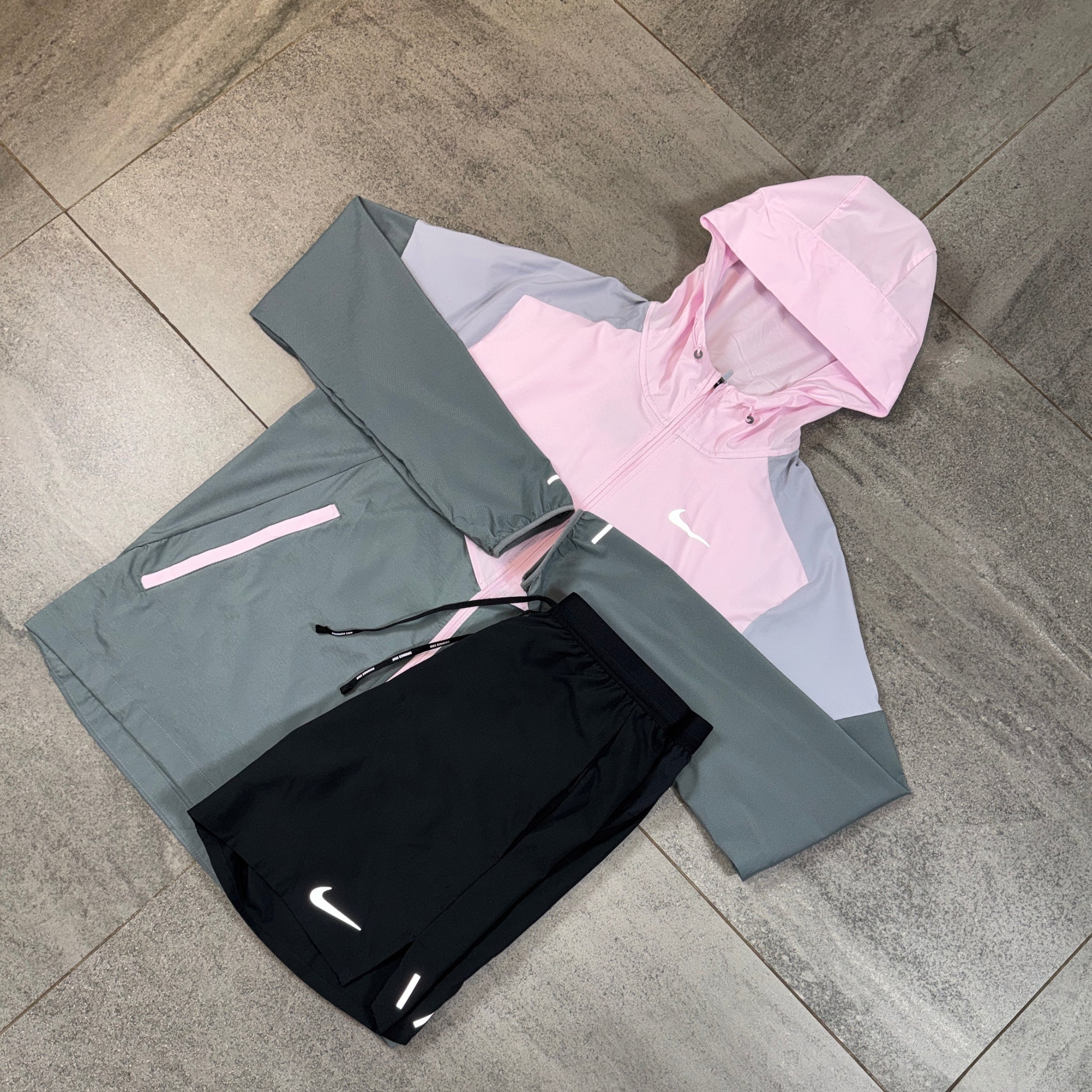 Nike Windrunner & Flex Shorts Set 'Pink Foam/Black'