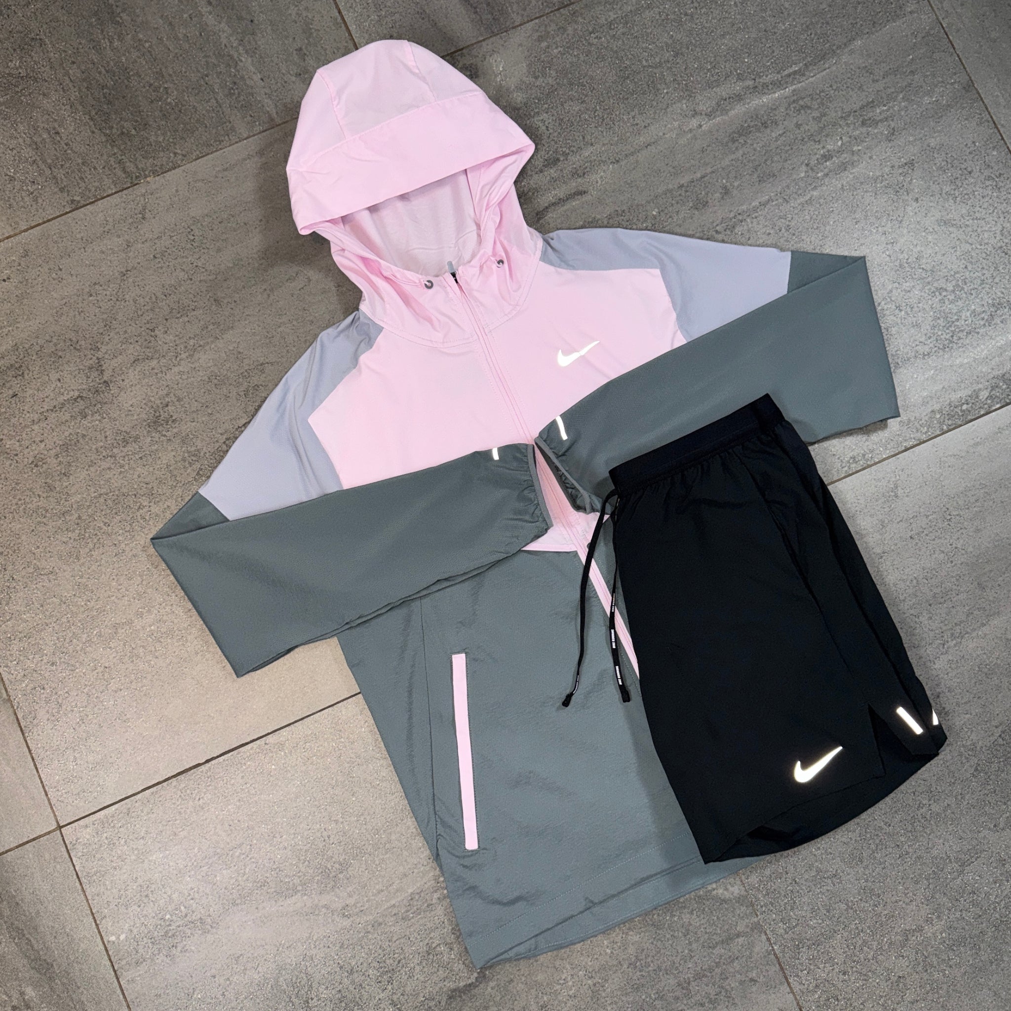 Nike Windrunner & Flex Shorts Set 'Pink Foam/Black'