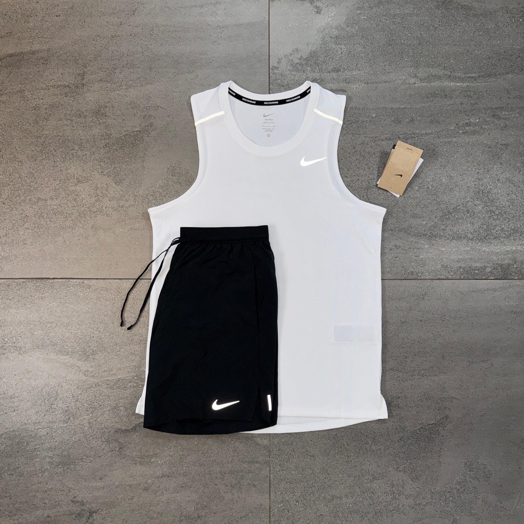 Nike Miler 2.0 Vest & Flex Shorts Set 'White/Black'