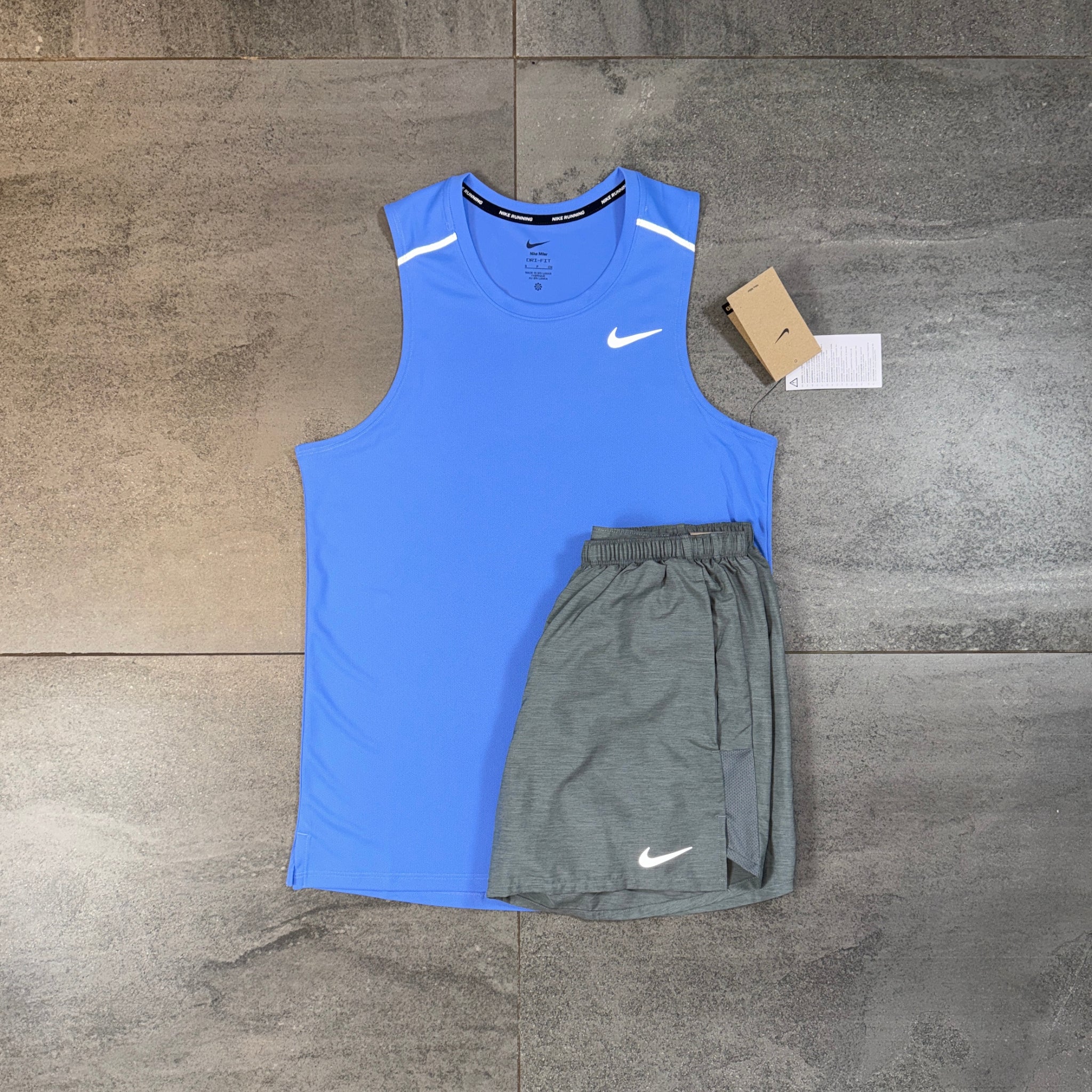 Nike Miler 2.0 Vest & Challenger Shorts Set 'Royal Pulse/Grey'