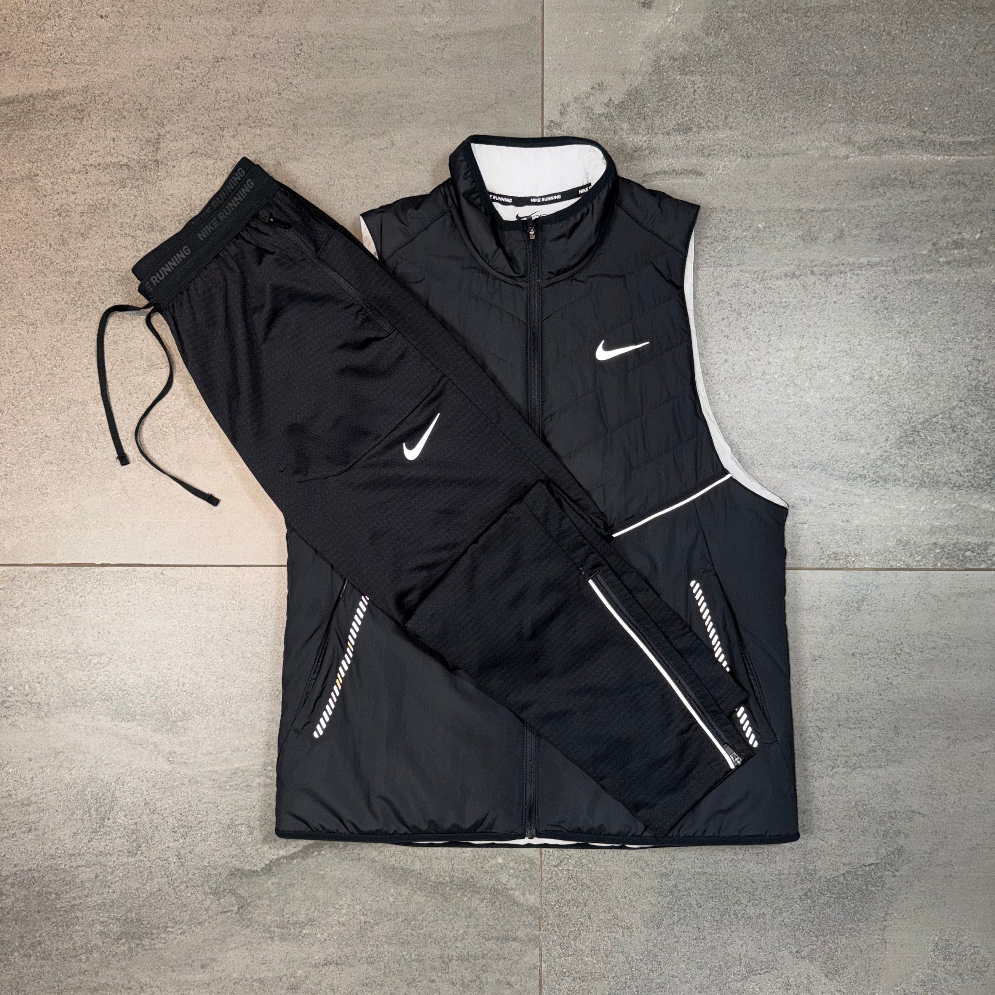 Nike Therma-FIT Gilet & Phenom Pants Set 'Black'