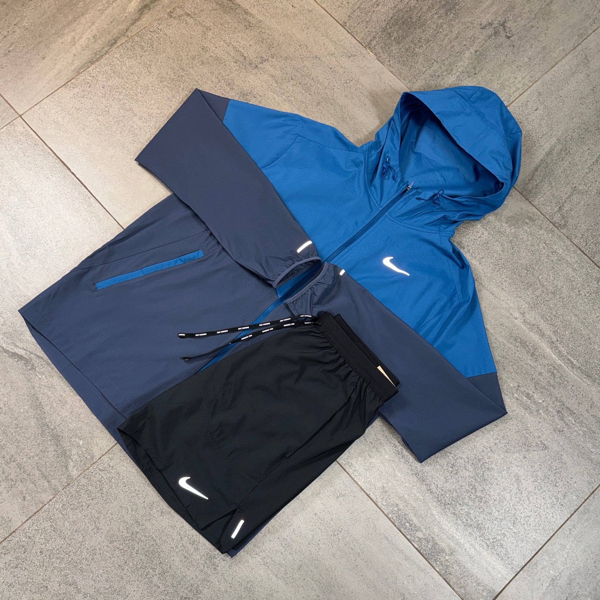 Nike Windrunner & Flex Shorts Set 'Thunder Blue/Black'