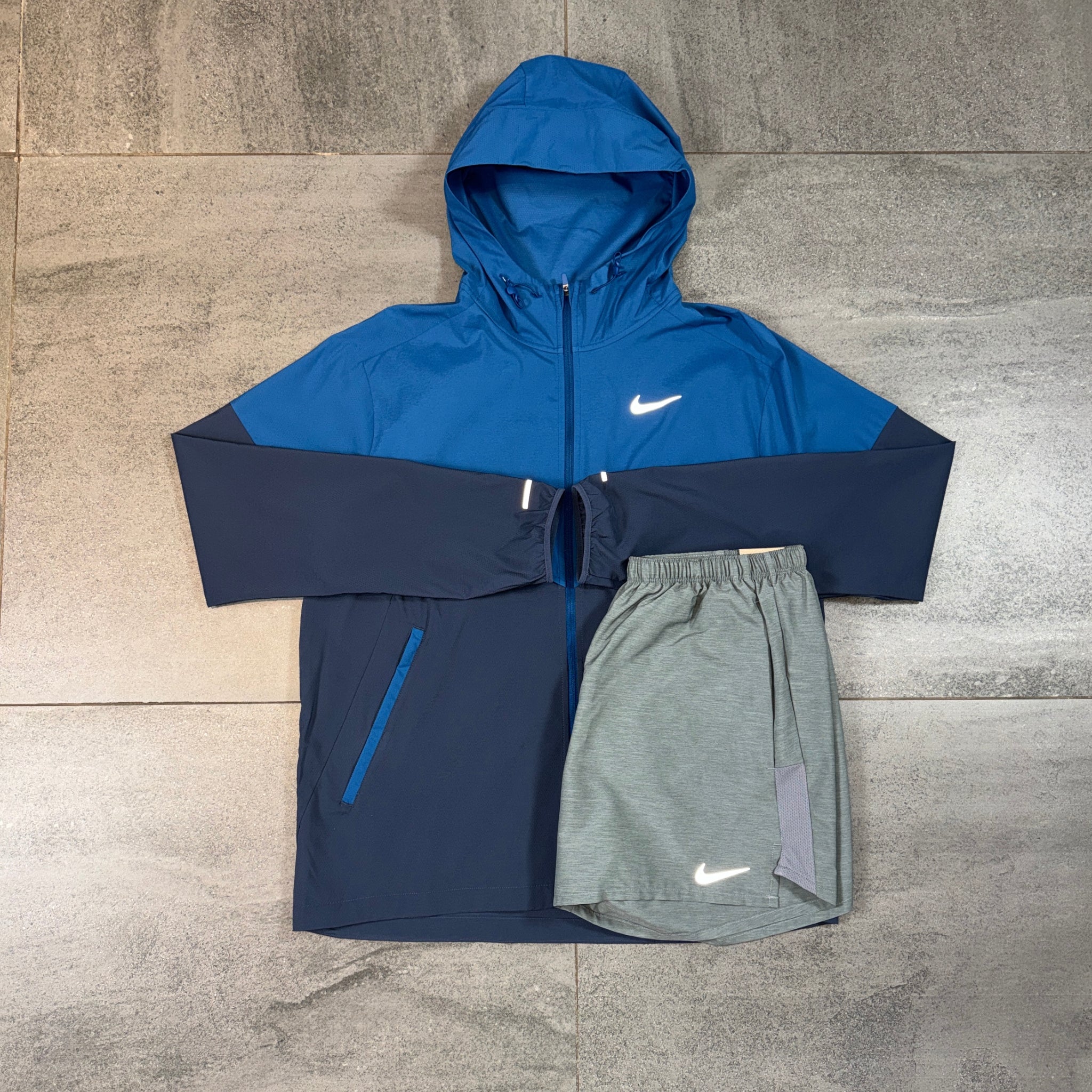 Nike Windrunner & Challenger Shorts Set 'Thunder Blue/Grey'