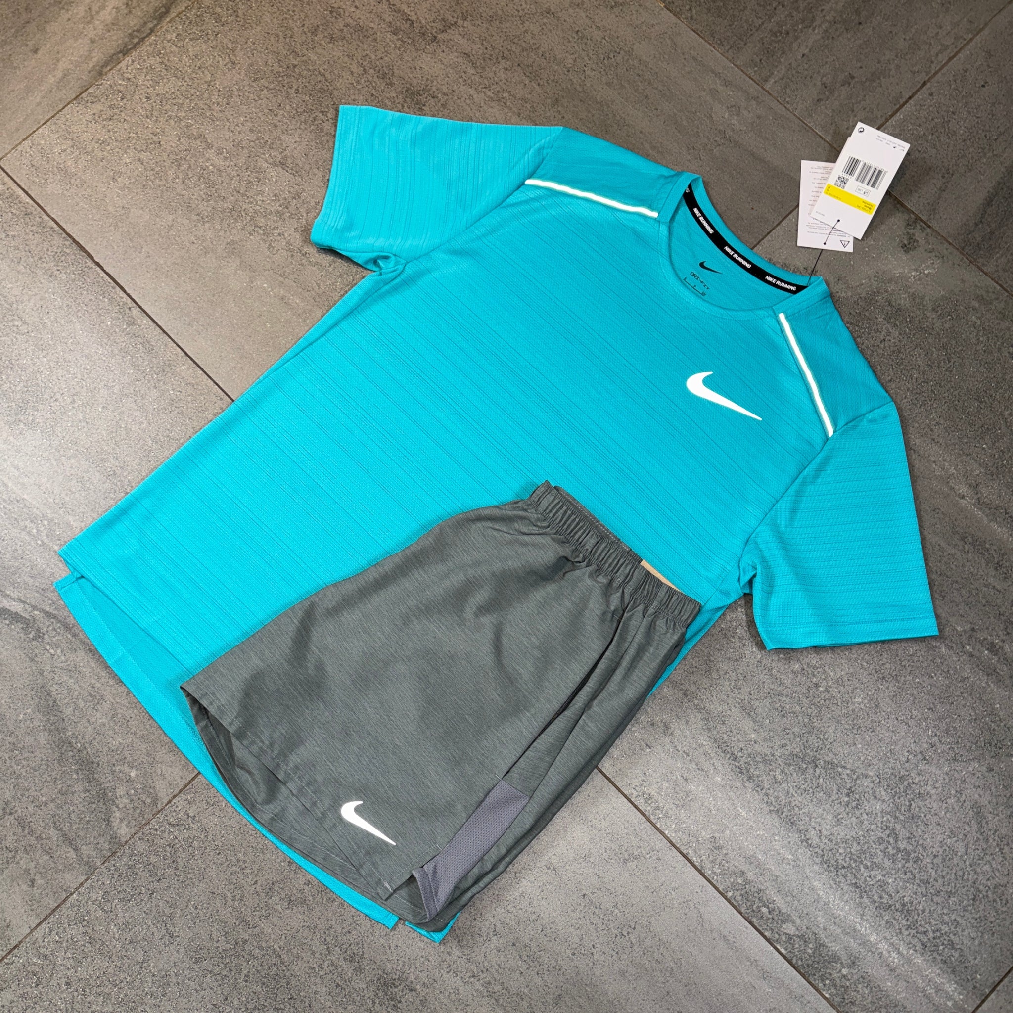 Nike Miler & Challenger Shorts Set 'Dusty Cactus/Grey'