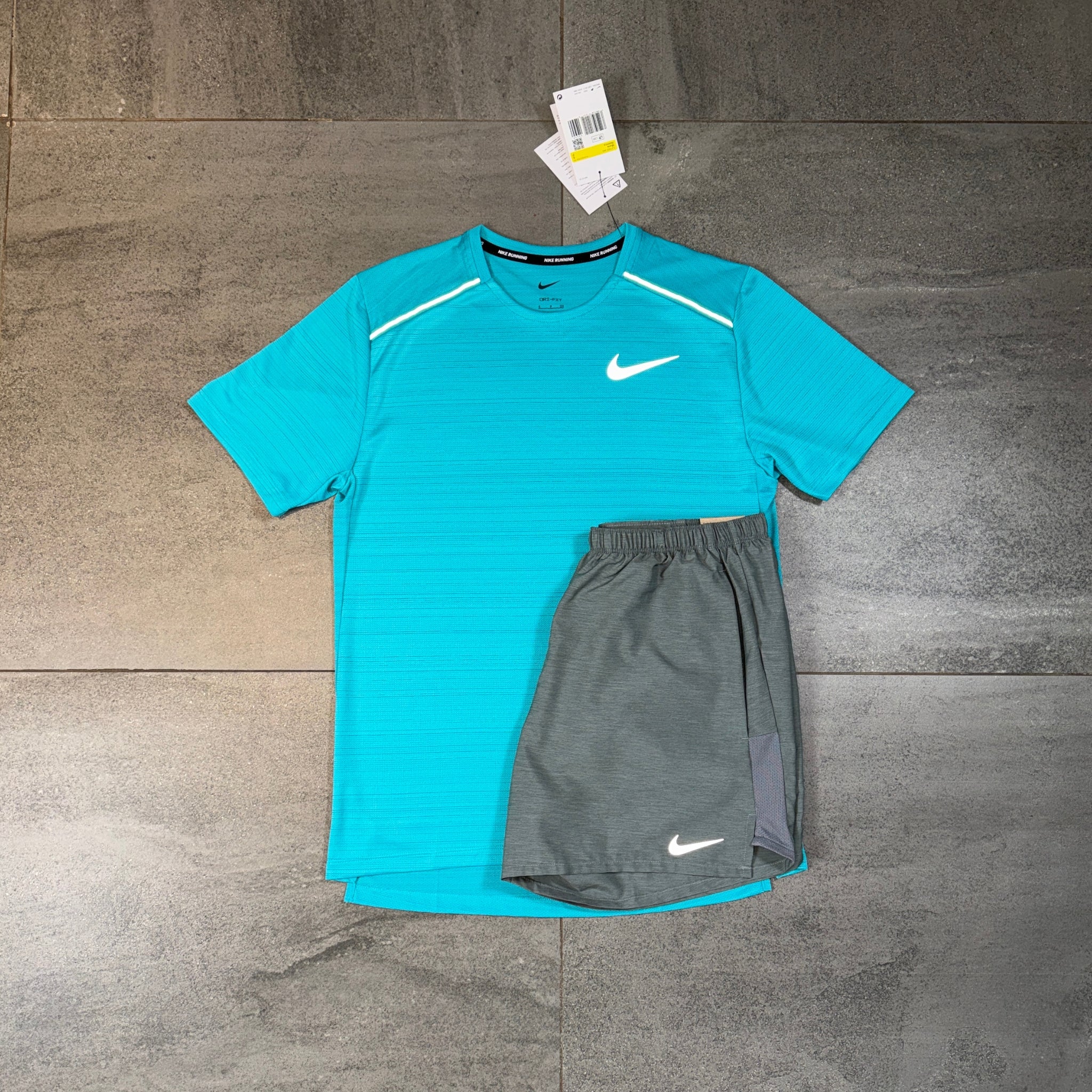 Nike Miler & Challenger Shorts Set 'Dusty Cactus/Grey'