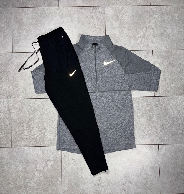 Nike 1/4 Zip Grey & Black Nike Phenom Pants Set