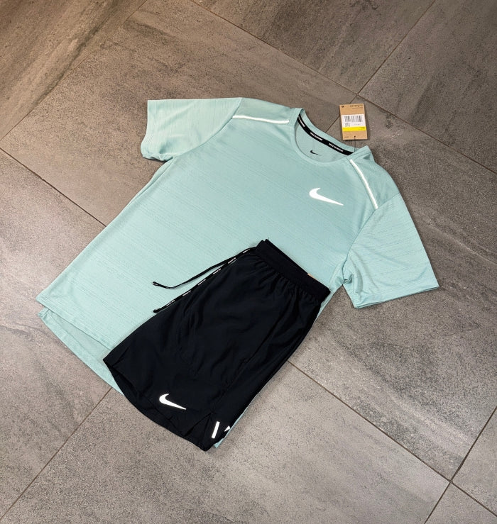 Nike Miler T-Shirt & Flex Stride Short 'Mineral Green/Black'