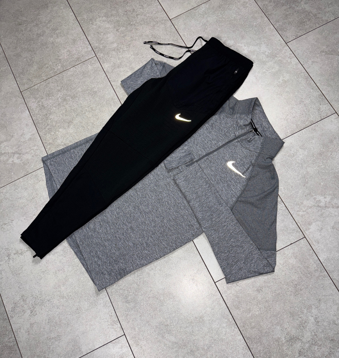 Nike 1/4 Zip Grey & Black Nike Phenom Pants Set