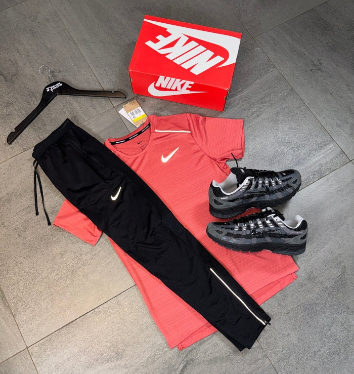 Nike Miler T-Shirt & Phenom Pants Set 'Adobe/Black'