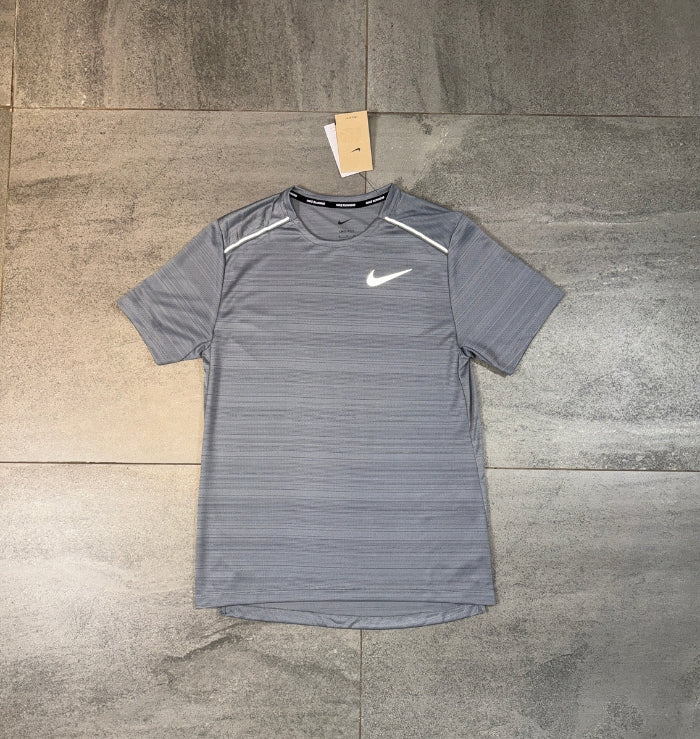 Nike Miler T-Shirt & Flex Shorts Set 'Grey/Black'