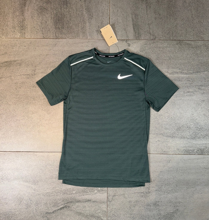 Nike Miler T-Shirt & Challenger Short Set 'Vintage Green/Black'