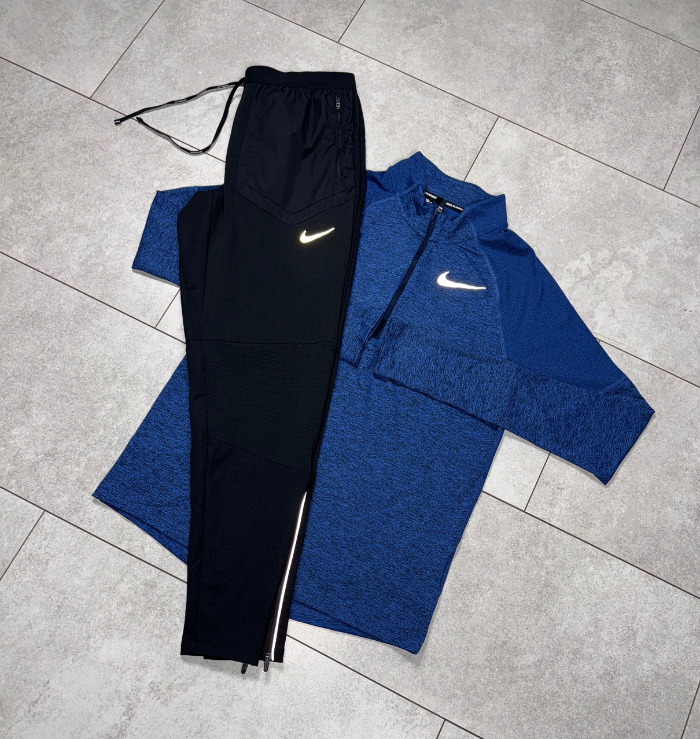 Nike 1/4 Zip Royal Blue & Black Nike Phenom Pants Set