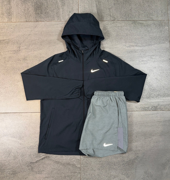 Nike Repel Windrunner & Challenger Short Set 'Black/Grey'